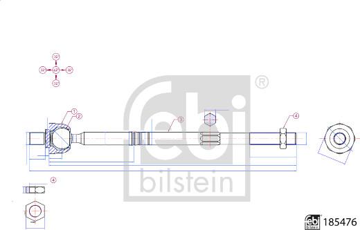 Febi Bilstein 185476 - Осьовий шарнір, рульова тяга autozip.com.ua