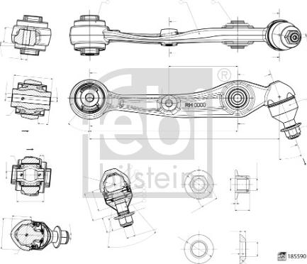 Febi Bilstein 185590 - Важіль незалежної підвіски колеса autozip.com.ua