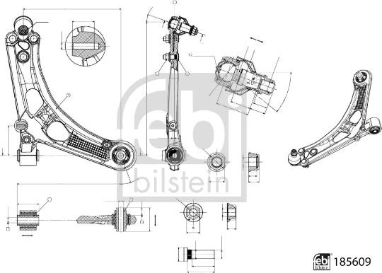 Febi Bilstein 185609 - Важіль незалежної підвіски колеса autozip.com.ua