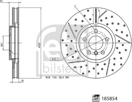 Febi Bilstein 185854 - Гальмівний диск autozip.com.ua