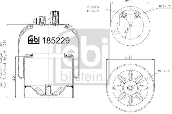 Febi Bilstein 185229 - Кожух пневматичної ресори autozip.com.ua