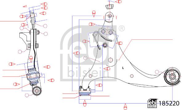 Febi Bilstein 185220 - Важіль незалежної підвіски колеса autozip.com.ua