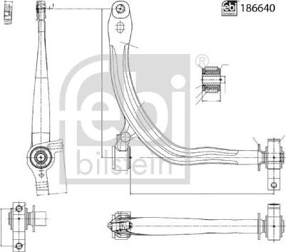 Febi Bilstein 186640 - Важіль незалежної підвіски колеса autozip.com.ua