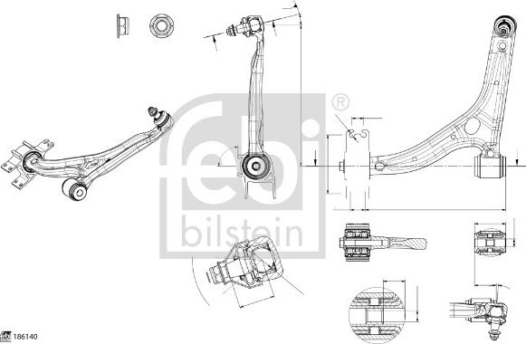 Febi Bilstein 186140 - Важіль незалежної підвіски колеса autozip.com.ua