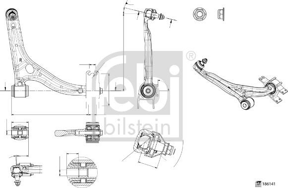 Febi Bilstein 186141 - Важіль незалежної підвіски колеса autozip.com.ua