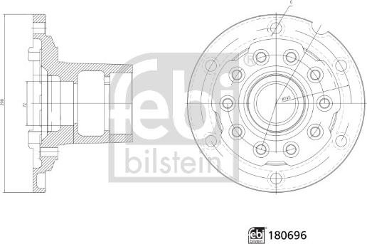 Febi Bilstein 180696 - Маточина колеса autozip.com.ua