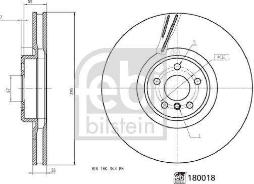 Febi Bilstein 180018 - Гальмівний диск autozip.com.ua