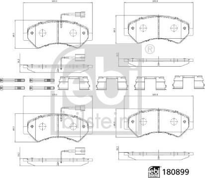 Febi Bilstein 180899 - Гальмівні колодки, дискові гальма autozip.com.ua