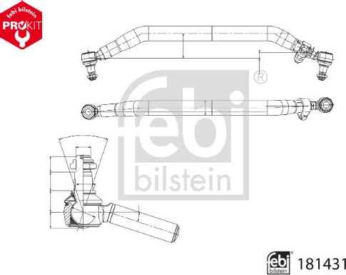 FEBI Bilstein 181431 - Поперечна рульова тяга autozip.com.ua