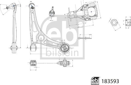 Febi Bilstein 183593 - Важіль незалежної підвіски колеса autozip.com.ua