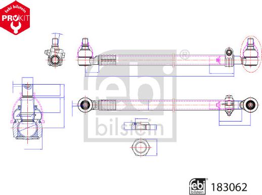 Febi Bilstein 183062 - Поздовжня рульова тяга autozip.com.ua