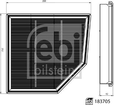FEBI Bilstein 183705 - Повітряний фільтр autozip.com.ua
