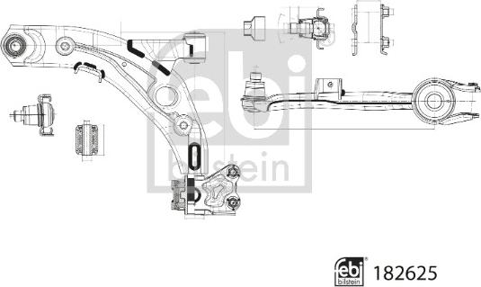 FEBI Bilstein 182625 - Важіль незалежної підвіски колеса autozip.com.ua