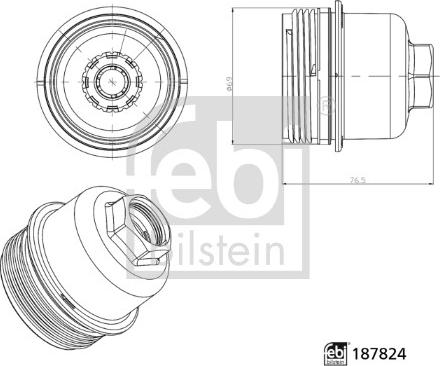 Febi Bilstein 187824 - Кришка, корпус масляного фільтра autozip.com.ua