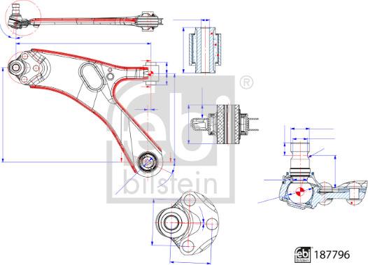 Febi Bilstein 187796 - Важіль незалежної підвіски колеса autozip.com.ua