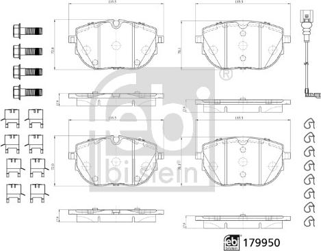 FEBI Bilstein 179950 - Гальмівні колодки, дискові гальма autozip.com.ua