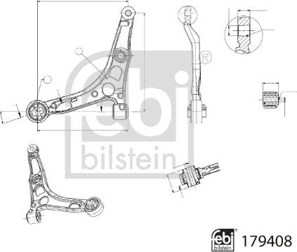 Febi Bilstein 179408 - Важіль незалежної підвіски колеса autozip.com.ua