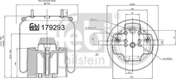 Febi Bilstein 179293 - Кожух пневматичної ресори autozip.com.ua