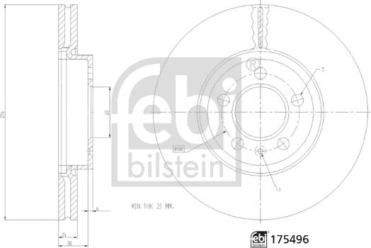FEBI Bilstein 175496 - Гальмівний диск autozip.com.ua