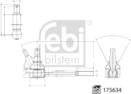 FEBI Bilstein 175634 - Наконечник рульової тяги, кульовий шарнір autozip.com.ua