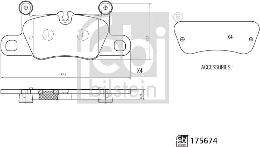 Febi Bilstein 175674 - Гальмівні колодки, дискові гальма autozip.com.ua