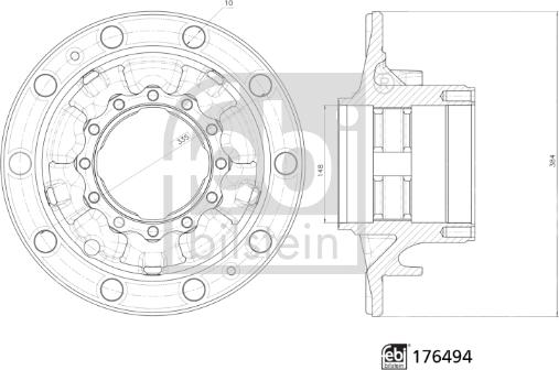 Febi Bilstein 176494 - Маточина колеса autozip.com.ua