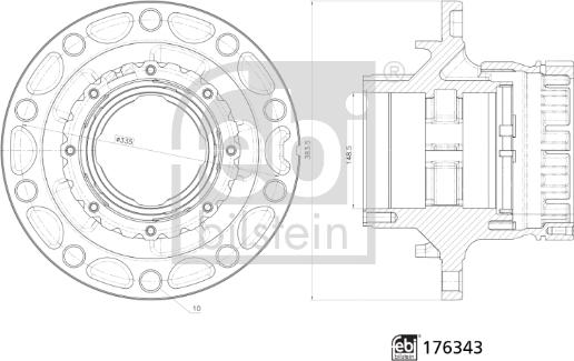 Febi Bilstein 176343 - Маточина колеса autozip.com.ua