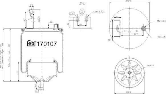 FEBI Bilstein 170107 - Кожух пневматичної ресори autozip.com.ua