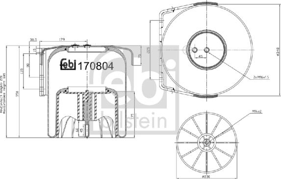 Febi Bilstein 170804 - Кожух пневматичної ресори autozip.com.ua