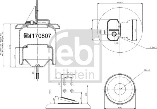 Febi Bilstein 170807 - Кожух пневматичної ресори autozip.com.ua