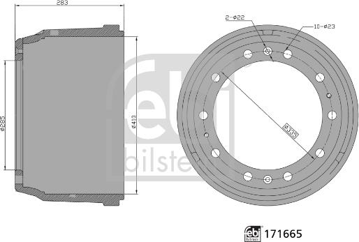 Febi Bilstein 171665 - Гальмівний барабан autozip.com.ua