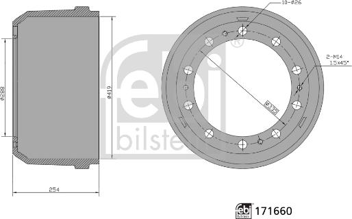 Febi Bilstein 171660 - Гальмівний барабан autozip.com.ua