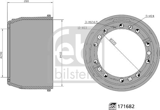 Febi Bilstein 171682 - Гальмівний барабан autozip.com.ua