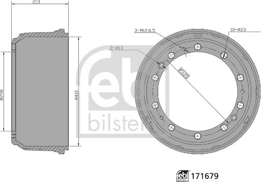 Febi Bilstein 171679 - Гальмівний барабан autozip.com.ua