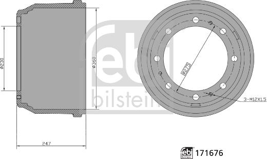 Febi Bilstein 171676 - Гальмівний барабан autozip.com.ua