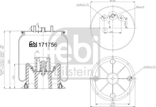 Febi Bilstein 171756 - Кожух пневматичної ресори autozip.com.ua