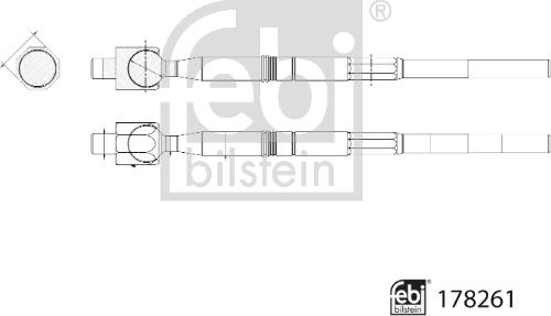 Febi Bilstein 178261 - Осьовий шарнір, рульова тяга autozip.com.ua