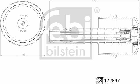 Febi Bilstein 172897 - Кришка, корпус масляного фільтра autozip.com.ua