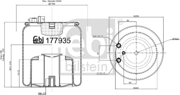 Febi Bilstein 177935 - Кожух пневматичної ресори autozip.com.ua