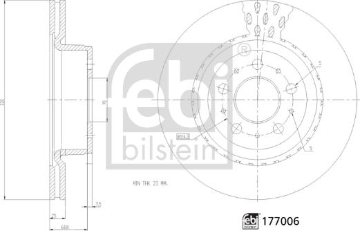 FEBI Bilstein 177006 - Гальмівний диск autozip.com.ua