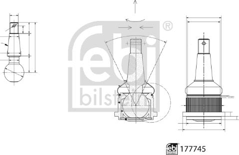 Febi Bilstein 177745 - Шарова опора, несучий / направляючий шарнір autozip.com.ua