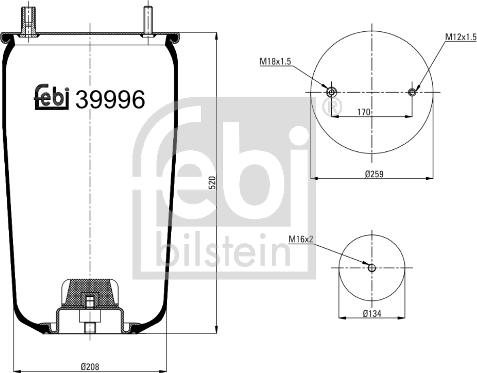 Febi Bilstein 39996 - Кожух пневматичної ресори autozip.com.ua