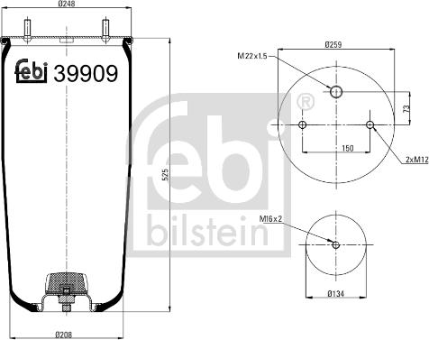 Febi Bilstein 39909 - Кожух пневматичної ресори autozip.com.ua