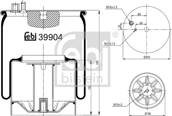 Febi Bilstein 39904 - Кожух пневматичної ресори autozip.com.ua