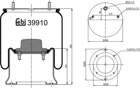 FEBI Bilstein 39910 - Кожух пневматичної ресори autozip.com.ua