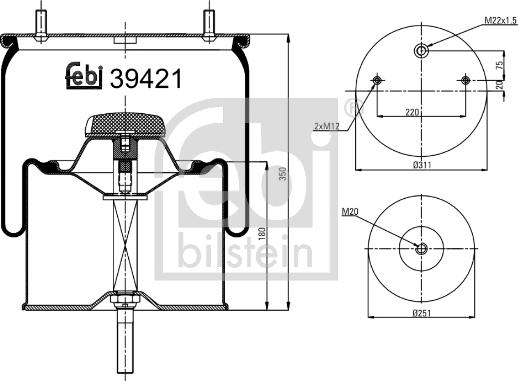 Febi Bilstein 39421 - Кожух пневматичної ресори autozip.com.ua