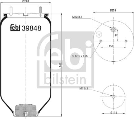 FEBI Bilstein 39848 - Кожух пневматичної ресори autozip.com.ua