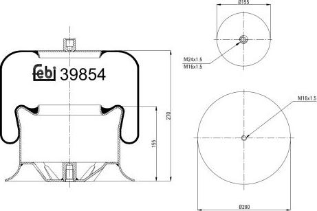 FEBI Bilstein 39854 - Кожух пневматичної ресори autozip.com.ua