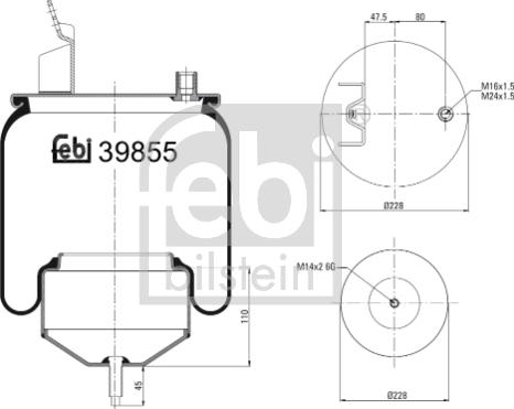 FEBI Bilstein 39855 - Кожух пневматичної ресори autozip.com.ua