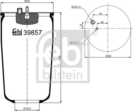 Febi Bilstein 39857 - Кожух пневматичної ресори autozip.com.ua